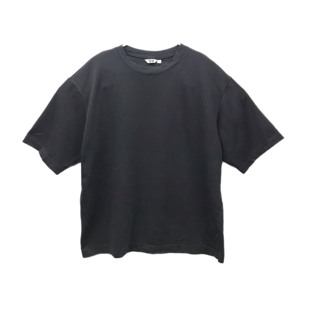 Uniqlo Tee Men's Black AIRism Short Sleeve Crew Neck Shirt Cotton Blend Size XL